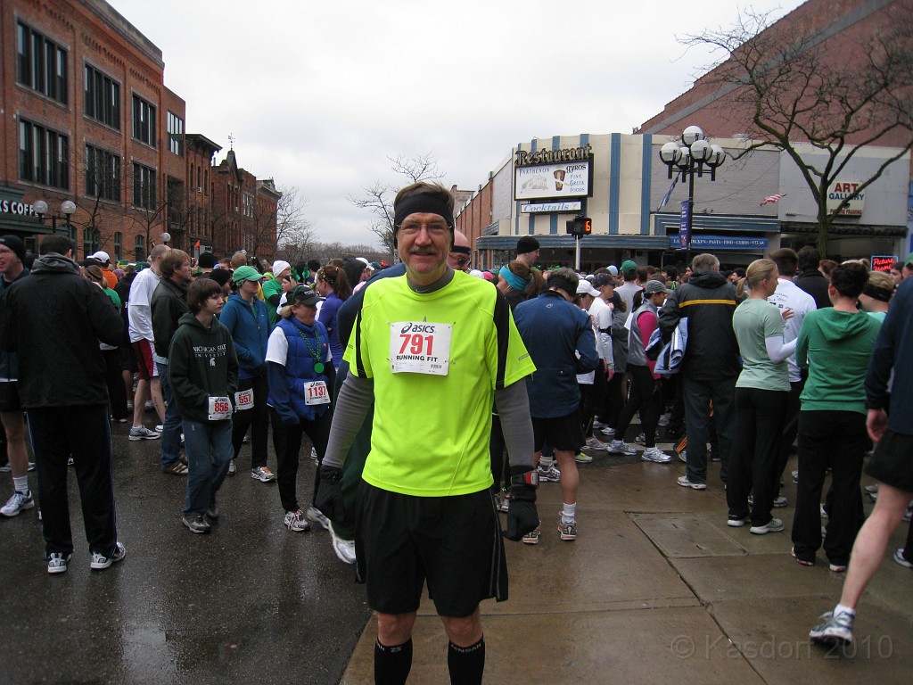 Shamrocks and Shenanigans 5K 2010 0070.jpg - The 2010 Shamrocks and Shenanigans 5K race in Ann Arbor MI. Cool and damp, and crowded. Ready to tackle the Guiness... or race... or go home where it is drier.
